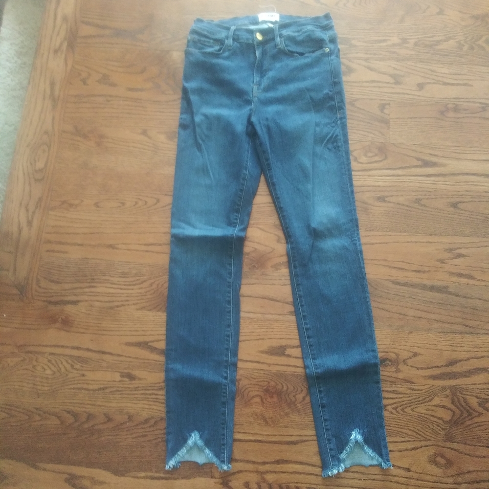Frame Le High Triangle Hem Skinny Jeans